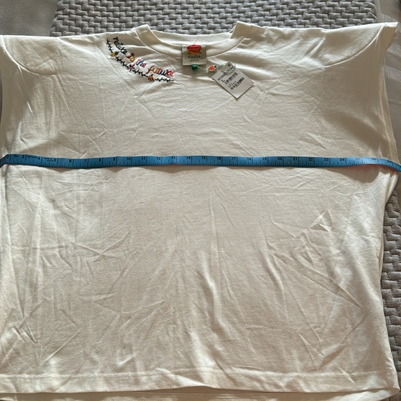 FARM Rio NWT oversized Tee-Shirt with embroidered message and shoulder Pads. - Picture 7 of 11